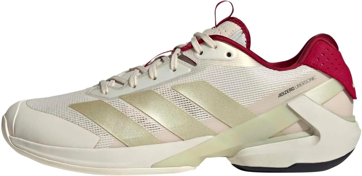 Кроссовки теннисные Adidas Adizero Ubersonic 5, Chalk White/Ice Gold Metallic/Legend Ink