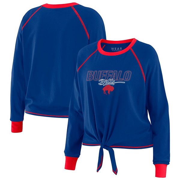 

Женская футболка с длинным рукавом и завязкой спереди royal buffalo bills Wear By Erin Andrews