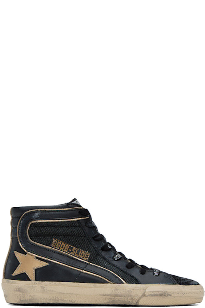 Эксклюзивные черные кроссовки Slide от SSENSE Golden Goose