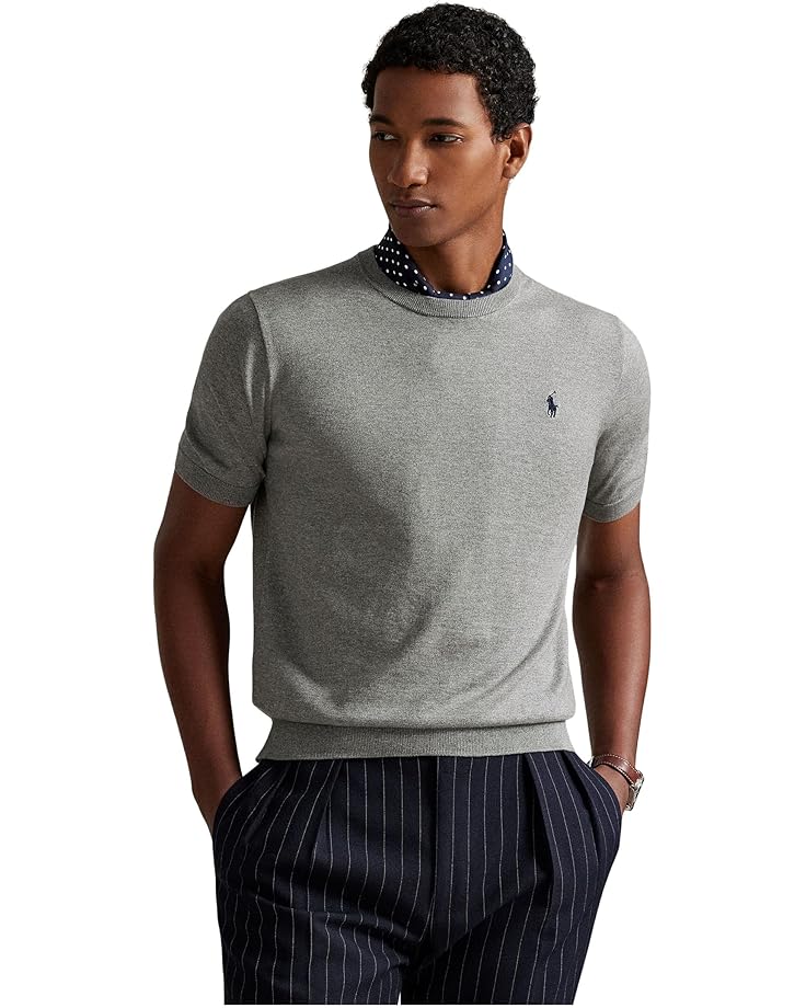 

Мужской короткий свитер с коротким рукавом Polo Ralph Lauren Cotton Crewneck, Fawn Grey Heather