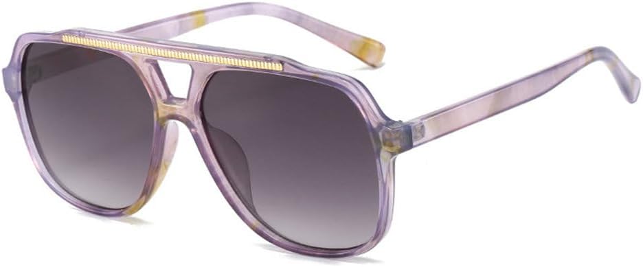 

Женские солнцезащитные очки с двойной перемычкой, модные очки с прозрачными линзами с градиентом цвета "океан", солнцезащитные очки UV400 для мужчин MUTYNE, Purple Pattern Grey