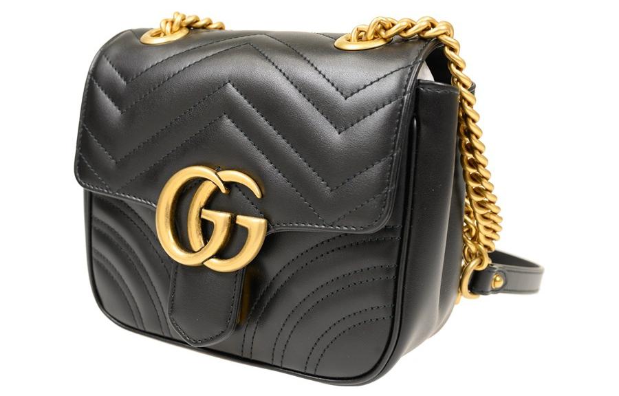 Женская сумка через плечо Gucci Marmont черная — фото 2