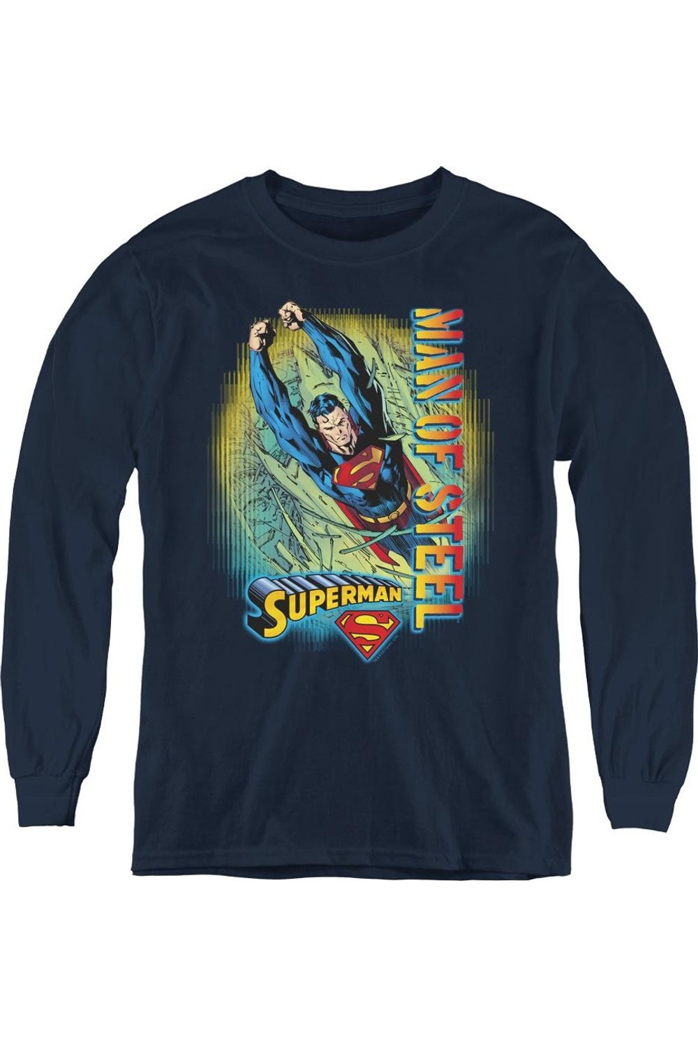 

Футболка с длинным рукавом Superman Breakthrough Youth Gildan, темно-синий