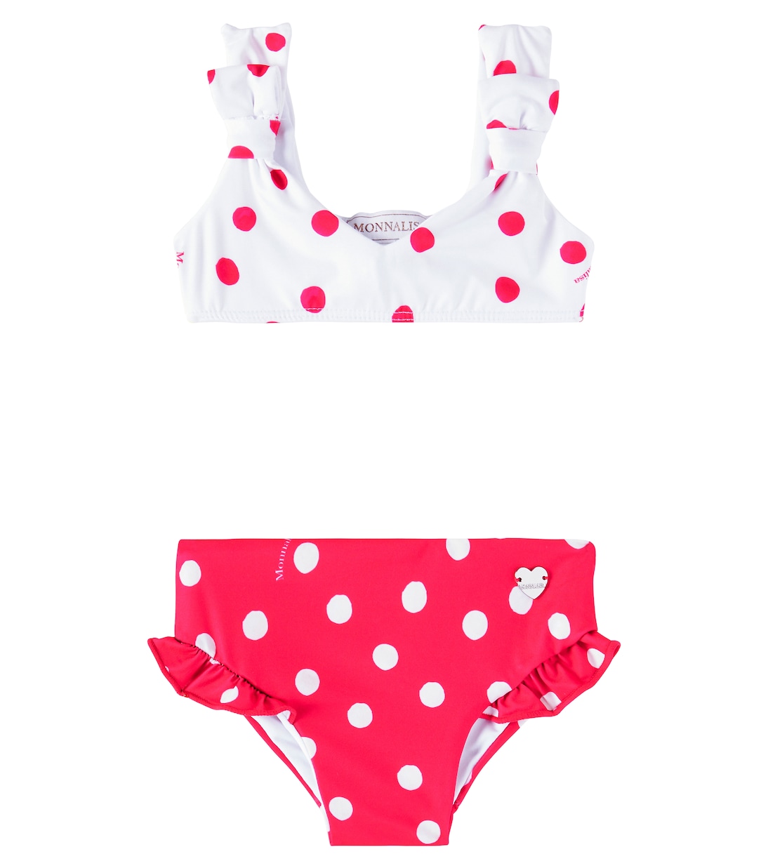 

Детское бикини в горошек Monnalisa, Bianco+Rosso