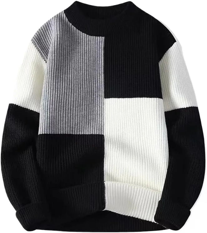 

Мужской свитер-пуловер с вафельной текстурой и длинными рукавами YTRPI