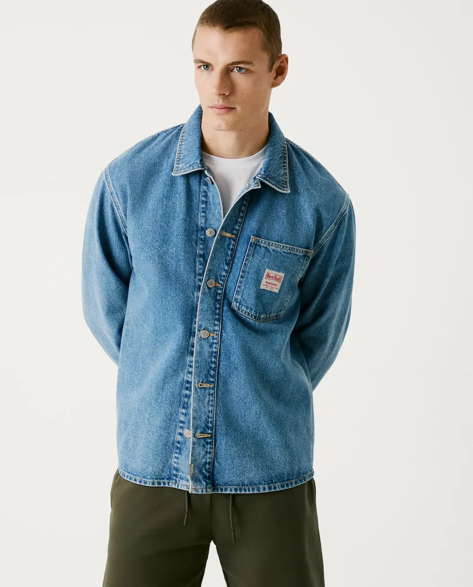 

Мужская рубашка свободного кроя из денима Pepe Jeans, синий