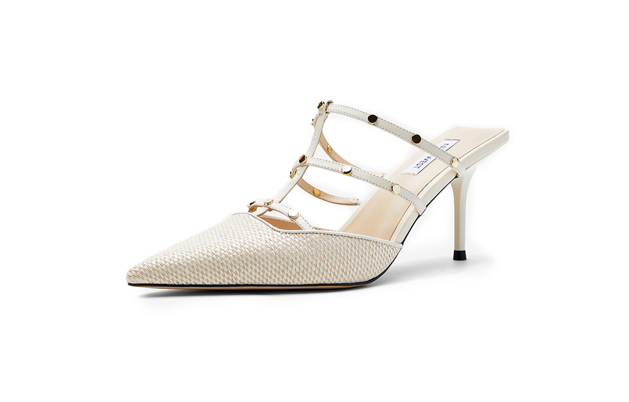 NINE WEST Закрытые тапочки женские золотисто-оранжевые, цвет Golden Orange — фото 4