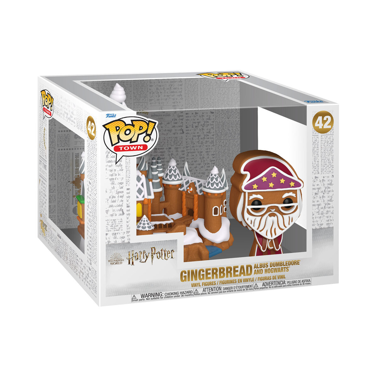 

Funko POP! Marvel, коллекционная фигурка, POP Town: HP GB – Дамблдор и Хогвартс