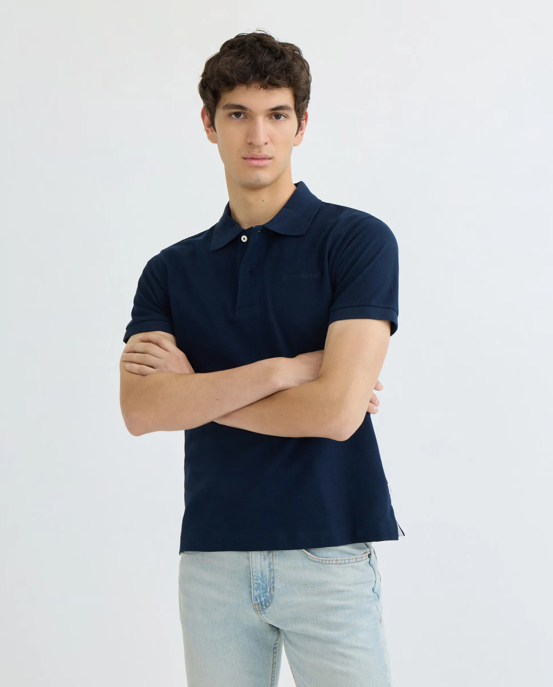 

Мужская футболка с коротким рукавом Guess Jeans, темно-синий