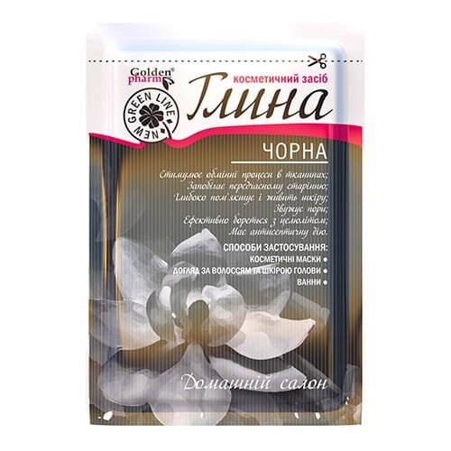 

Черная косметическая глина 100% натуральная антицеллюлитная 60 г Inna marka