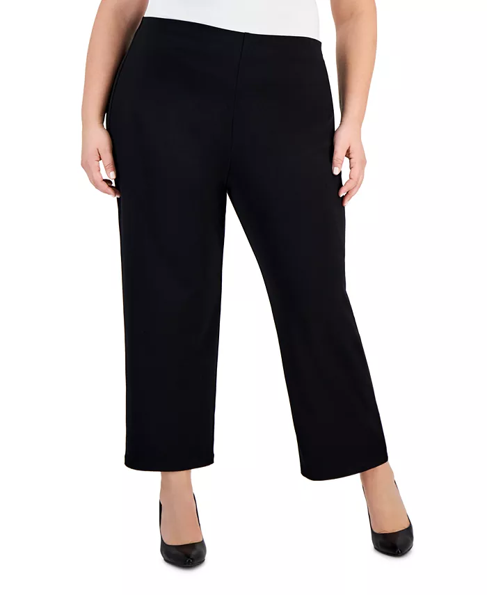 

Широкие брюки на резинке Plus и Petite Plus Size JM Collection, черный