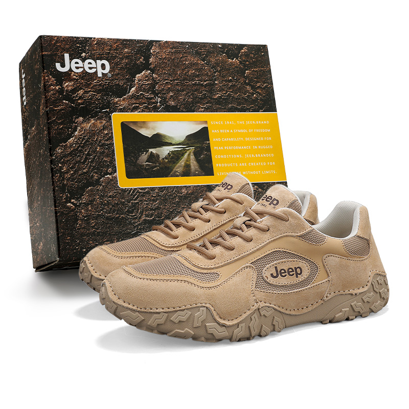 

Мужские кроссовки Outdoor с амортизацией, устойчивые к истиранию Jeep, бежевый желтый