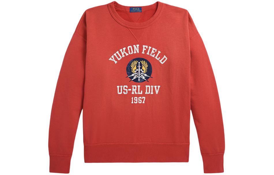 Винтажный свитшот Yukon Field Graphic Polo Ralph Lauren, бордовый красный — фото 3