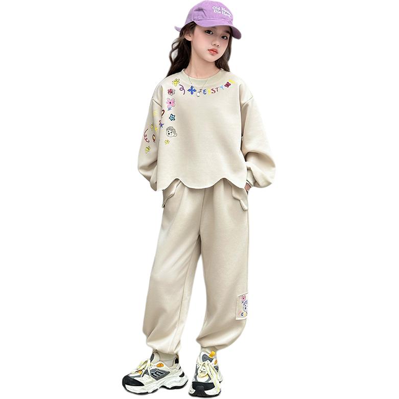 

Повседневная спортивная одежда для подростков весна-осень Disney, бежевый