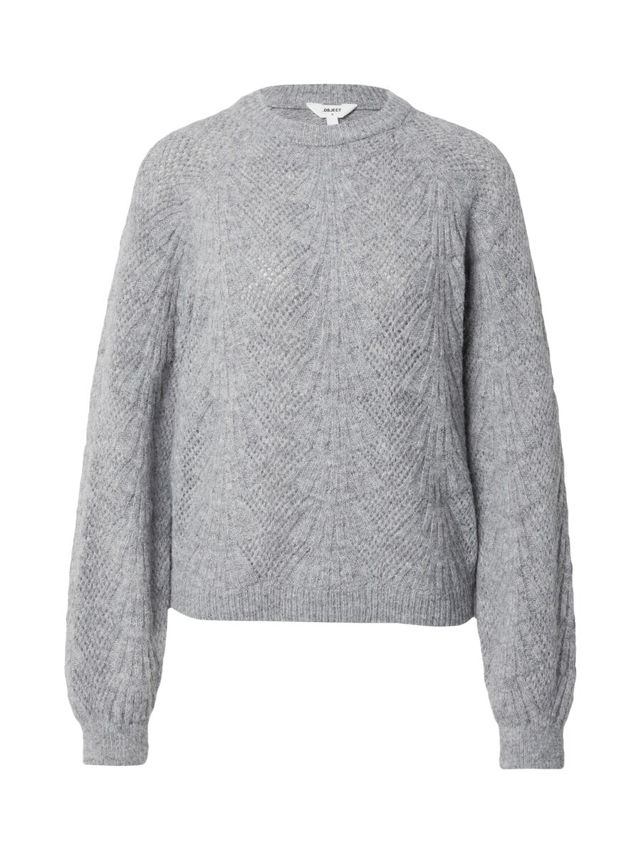 

Тонкий вязаный свитер OBJECT Sweater OBJFLORA, серый
