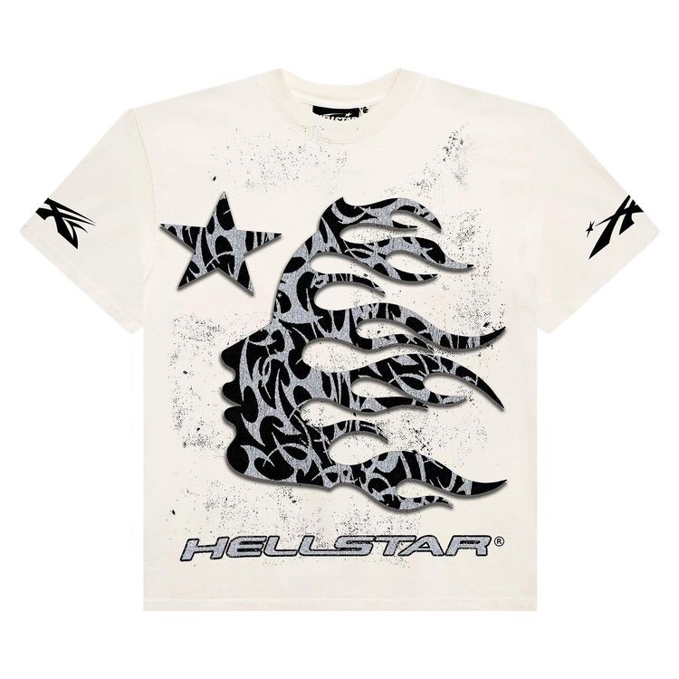 

Футболка Hellstar Thorn Glitter T-Shirt White, кремовый