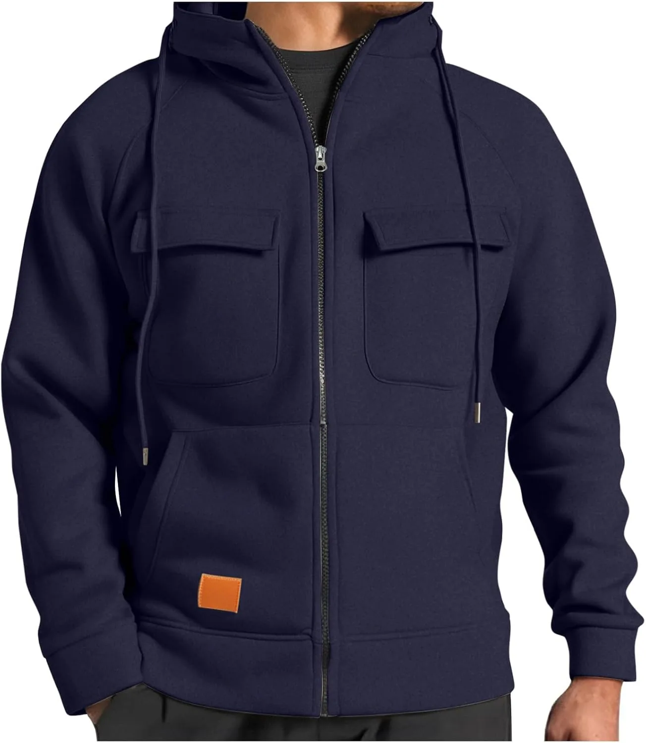 

Мужская зимняя худи с капюшоном на молнии и карманами Akklian