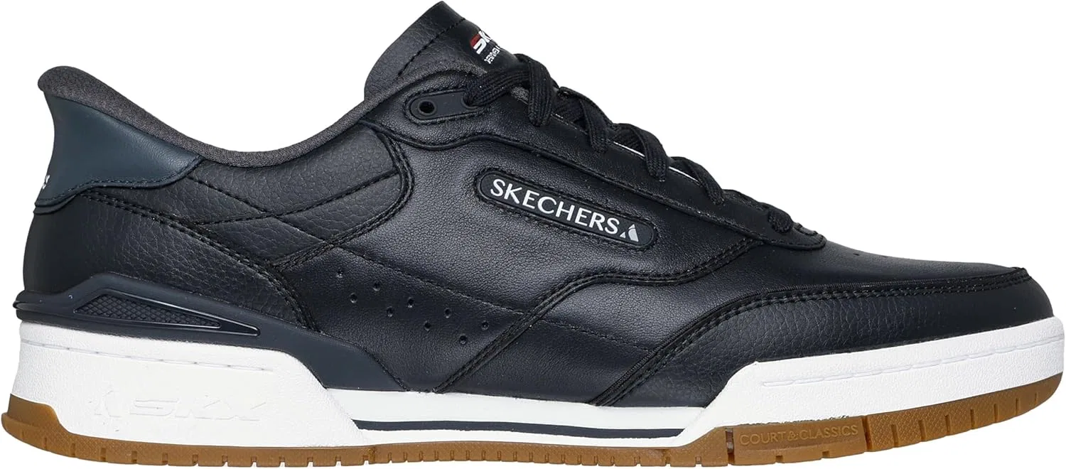 Мужские кроссовки Skechers Recoil, Black Leather Pu White Trim