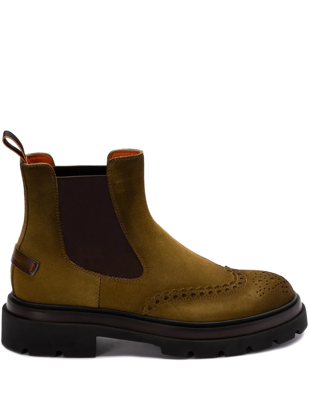 

Кожаные ботинки челси с нашивкой-логотипом Santoni, зеленый