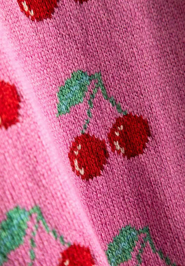 Джемпер с круглым вырезом и интарсией, стандартного кроя. Jojo Maman Bébé, Fucshia Pink — фото 3