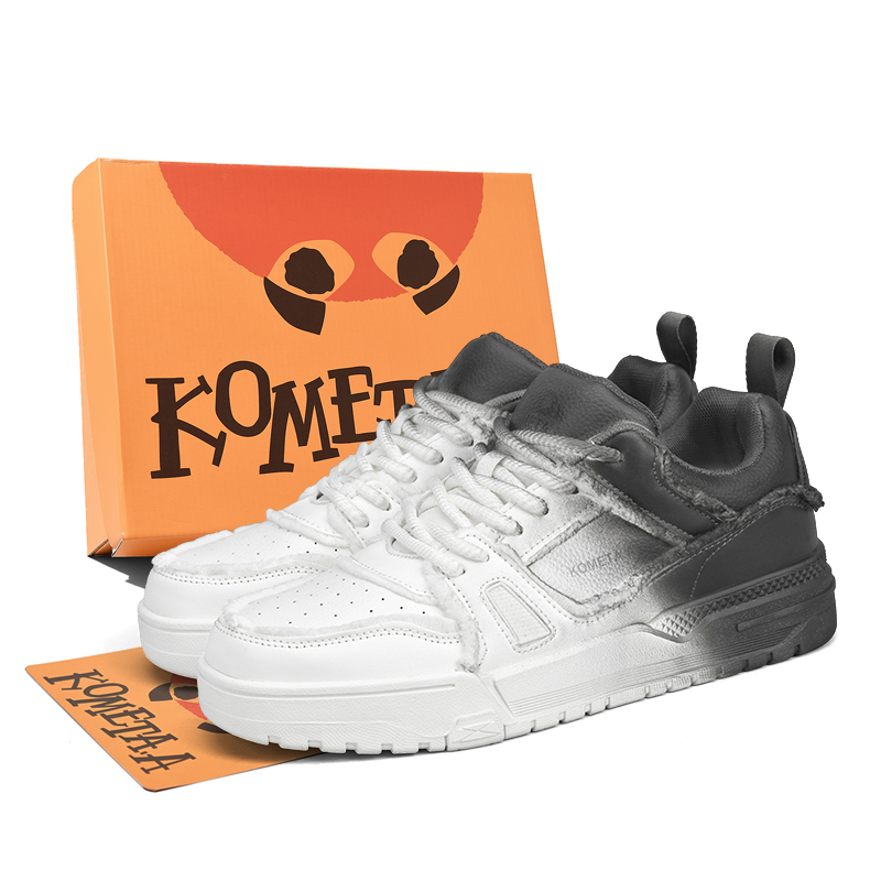 

KOMETA.A Низкие скейтерские кроссовки унисекс белые черные, цвет White Black