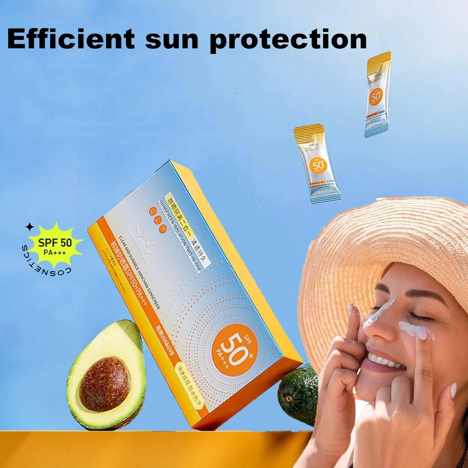 Набор из 50 мини-тюбиков солнцезащитного крема SPF 50+ Bainuai — фото 2