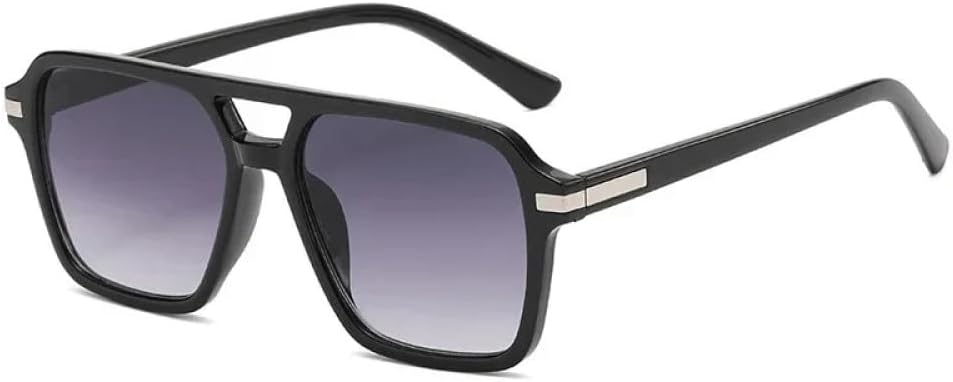 

Винтажные квадратные солнцезащитные очки для мужчин, с градиентным зеркальным покрытием, защита от УФ-излучения UV400, модные солнцезащитные очки для женщин, черные с градиентом, V-образный дизайн UOVSAW, Black Gradient