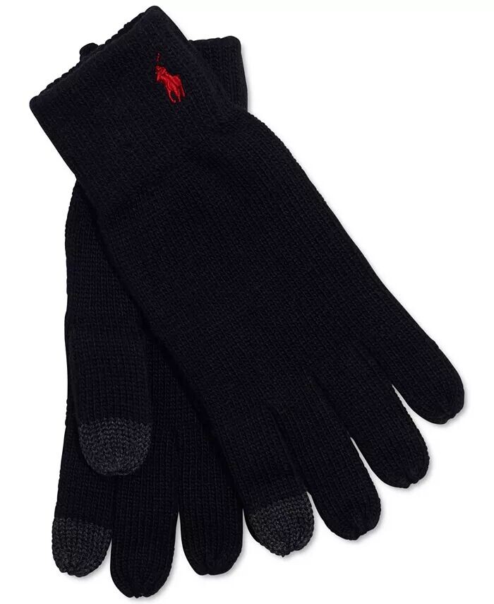 

Мужские трикотажные перчатки Touch Polo Ralph Lauren, черный