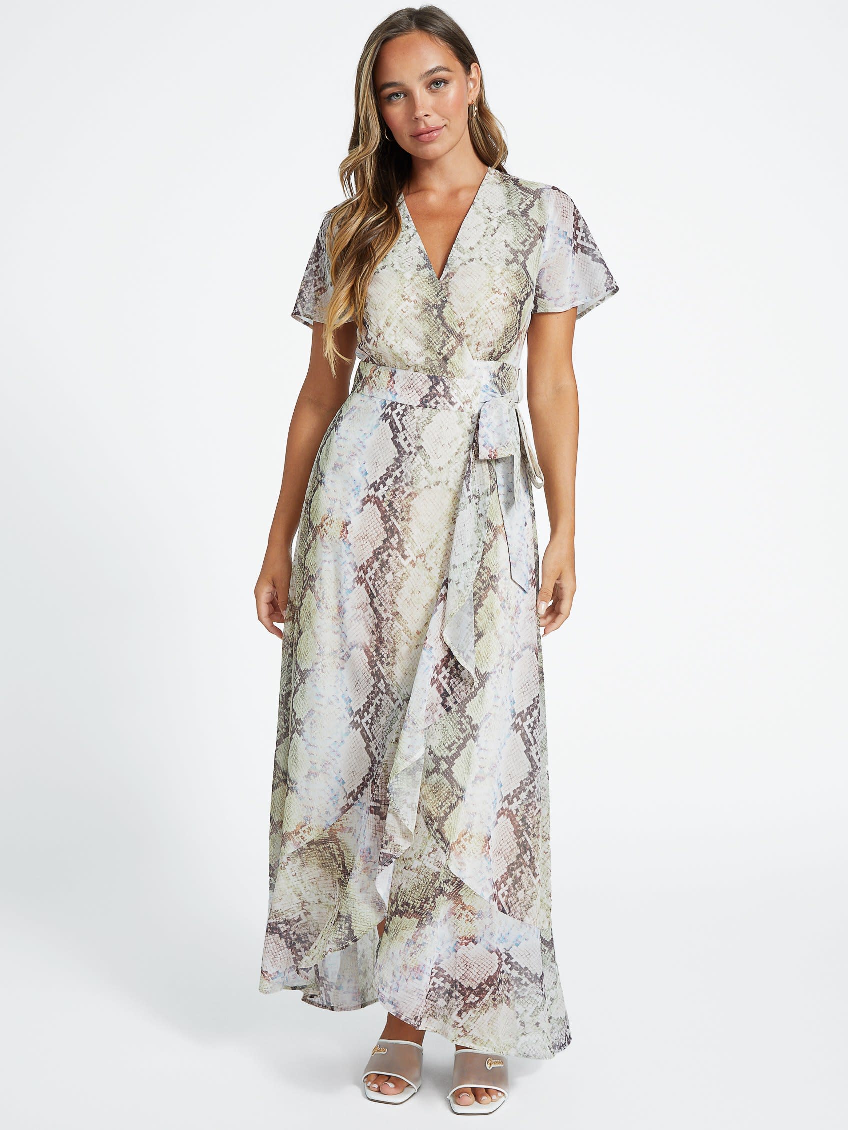 

Платье макси с принтом «Мэдди» Guess Factory, цвет glam snake print