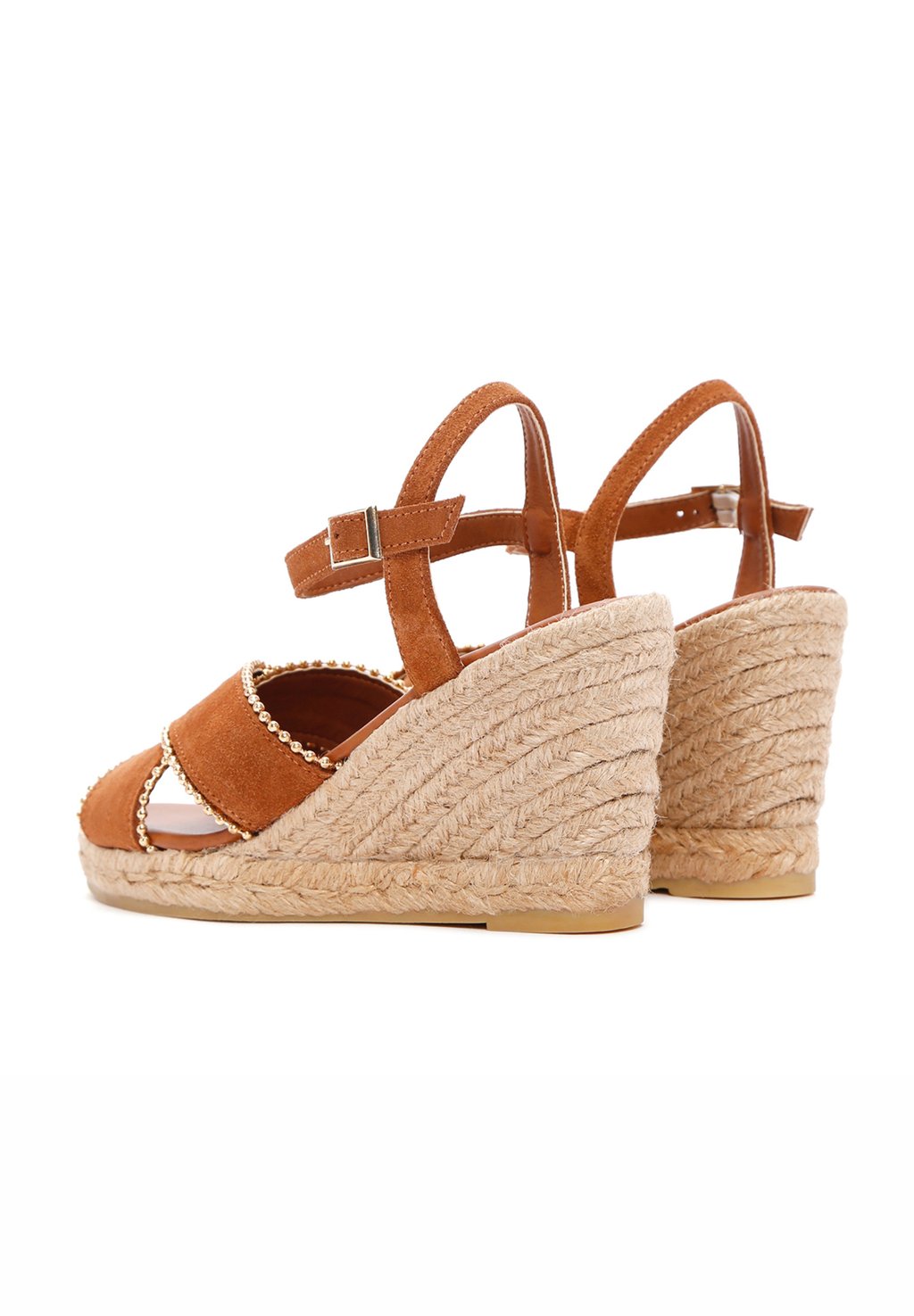 Босоножки на танкетке High heeled sandals Derimod, светло-коричневый — фото 4