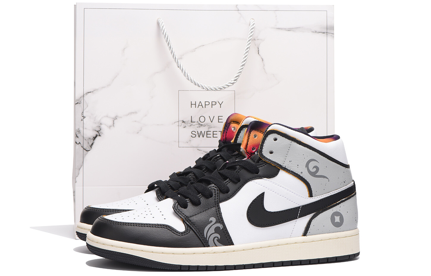 

Кроссовки Air Jordan 1 Vintage Basketball Shoes Men Mid-top Gray, серый