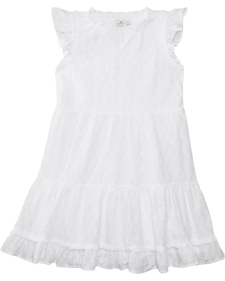 Платье Vineyard Vines Kids Eyelet Ruffle Dress (Toddler/Little Kid/Big Kid), White Cap