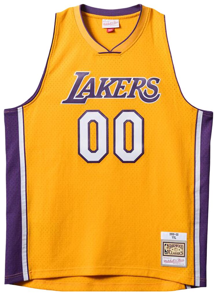 

Джерси Mitchell & Ness x Playboi Carti x NBA Los Angeles Lakers 1999 года, желтого цвета