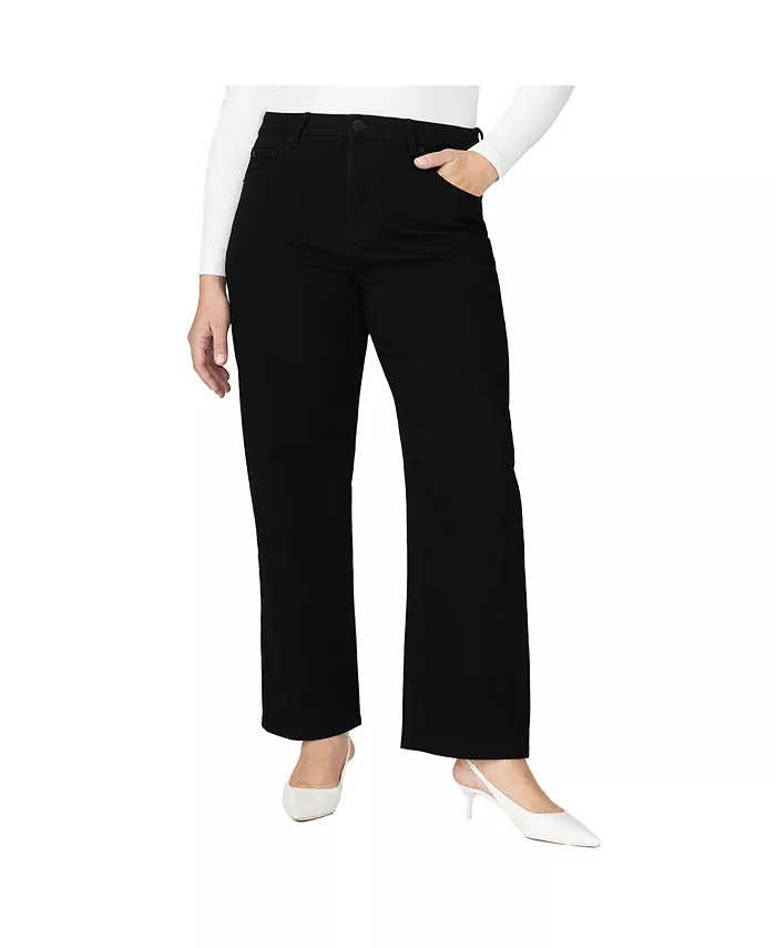 

Джинсы прямого покроя Naomi Comfort Stretch размера Plus Size ELOQUII, черный