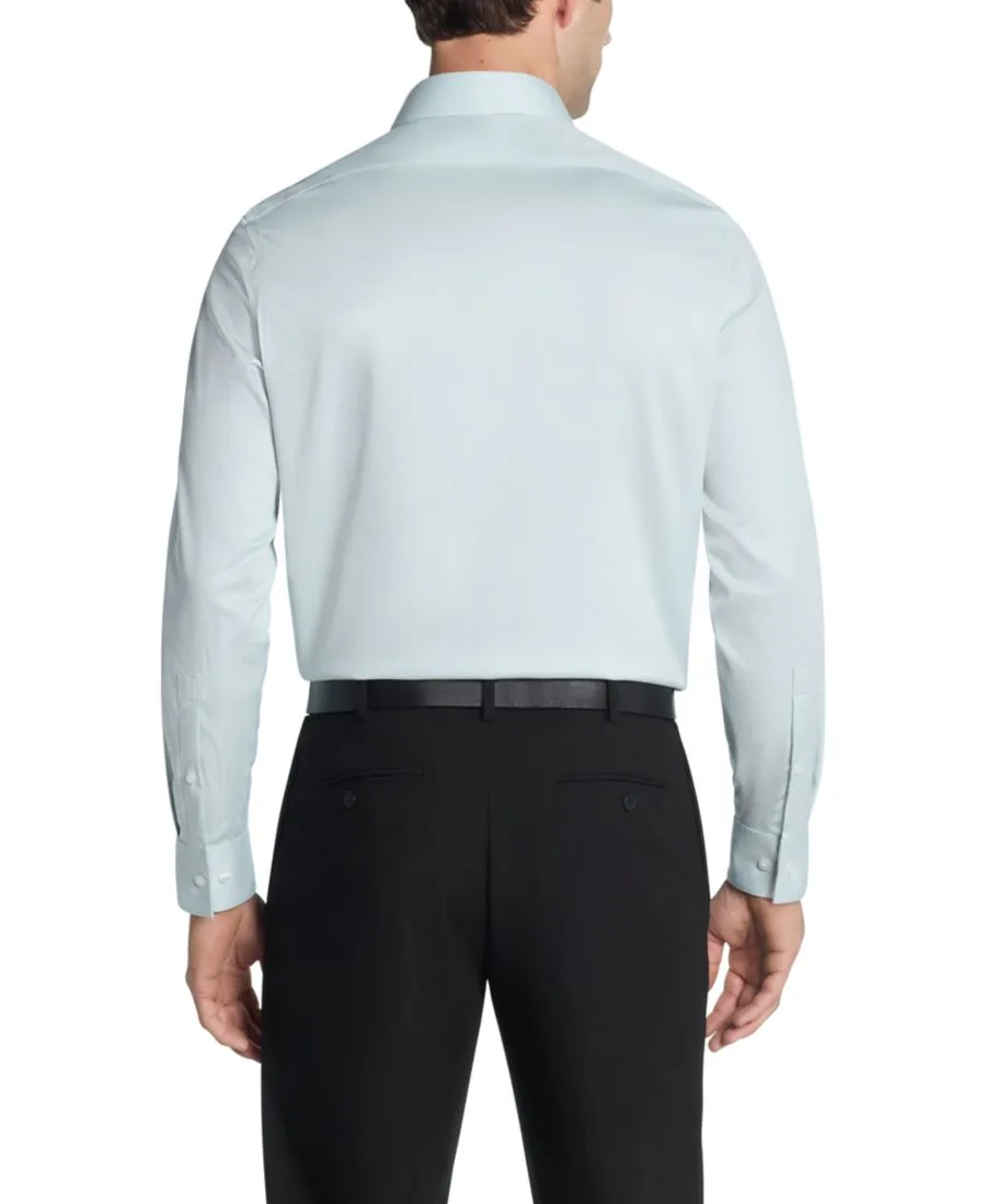 Мужская однотонная приталенная рубашка из эластичной ткани Calvin Klein, Sage — фото 2