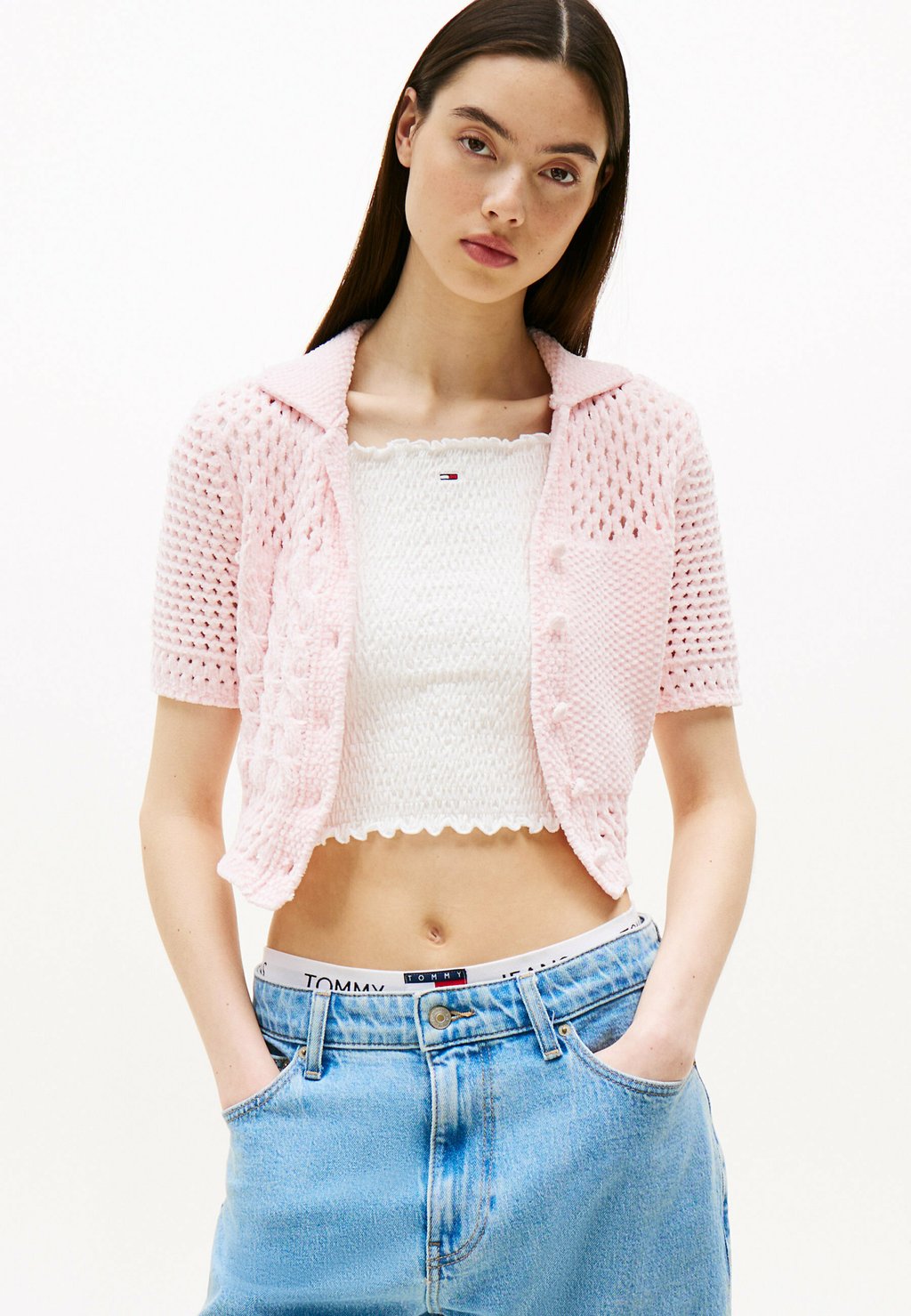 

Кардиган Tommy Jeans, светло-розовый
