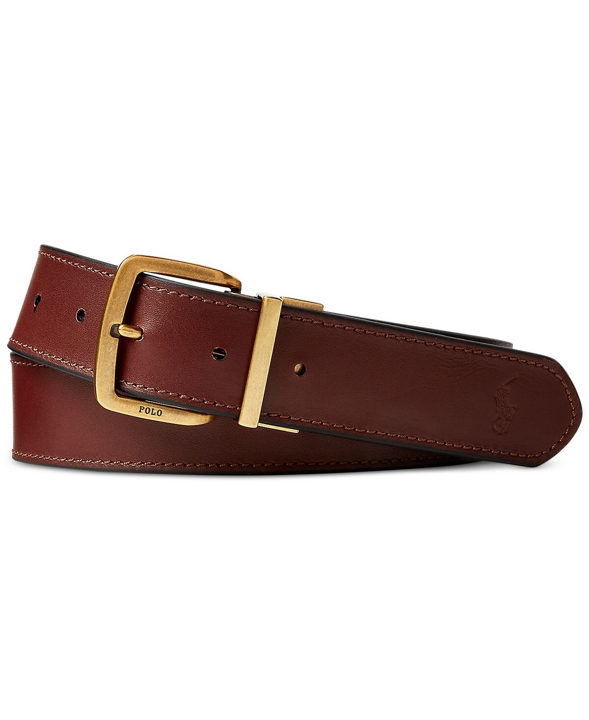 

Мужской двусторонний кожаный ремень Polo Ralph Lauren