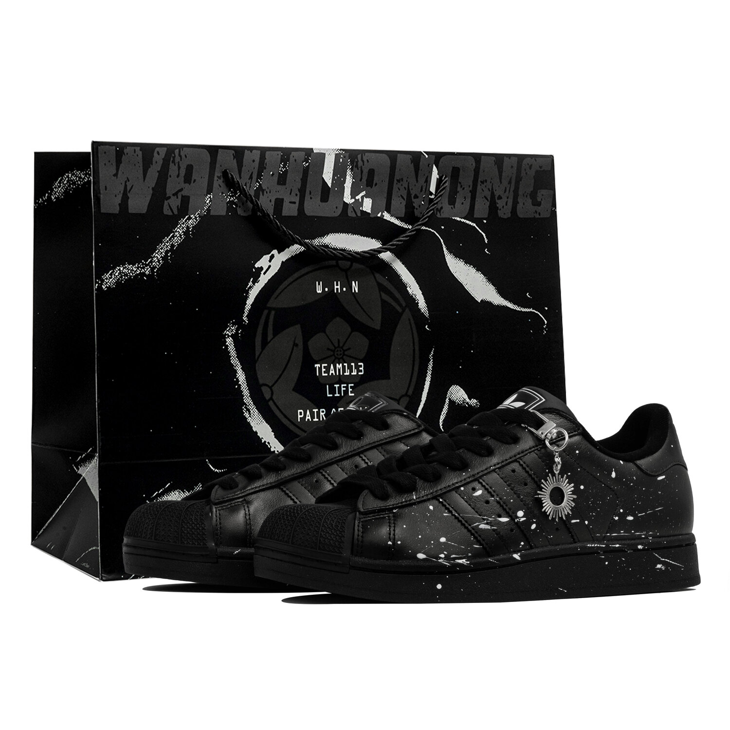 

Кроссовки для скейтбординга Superstar 2 Kaleidoscope, Night Sky Shooting Stars, Shopping Bag Aversist Resistant Low top Skateboard Shoes Adidas, черный