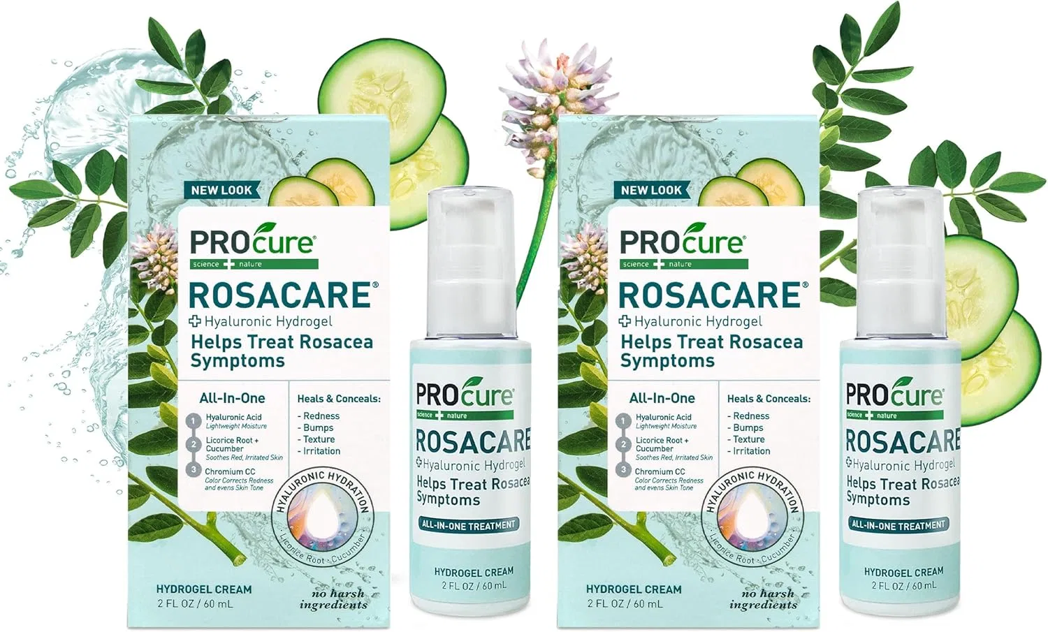 Маска для лица Procure — Гель для лица Rosacare Hydrogel с гиалуроновой кислотой 2 упаковки, 113.4 г