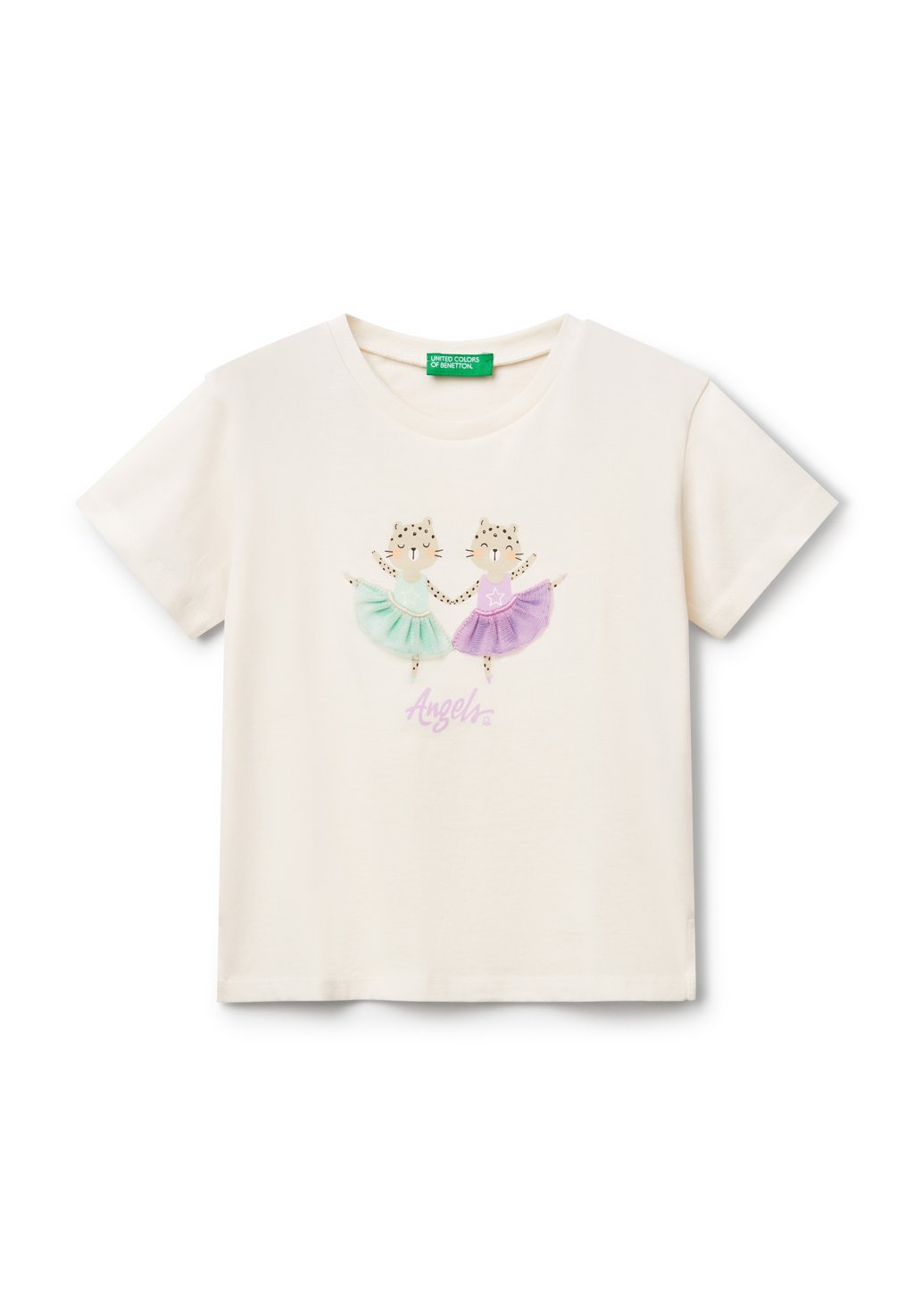 

Футболка с принтом APPLIQUE United Colors of Benetton, белый