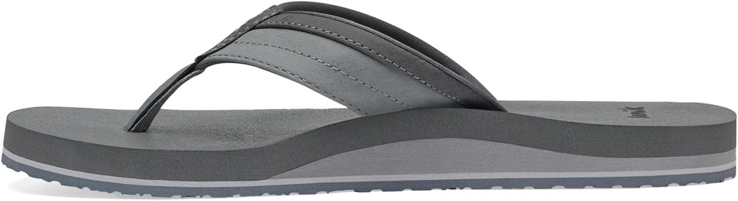 Sanuk Mens Ziggy ST | Flip Flops for Men | Mens Сандалии | Beach Сандалии | Water Friendly & Lightweight | Comfort Footbed, серый — фото 3