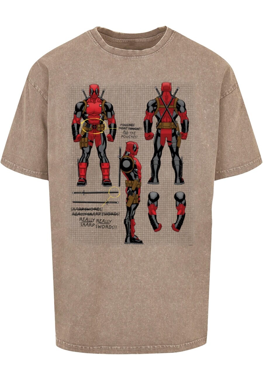 

Классическая футболка ABSOLUTE CULT Shirt Deadpool - Action Figure Plans, хаки