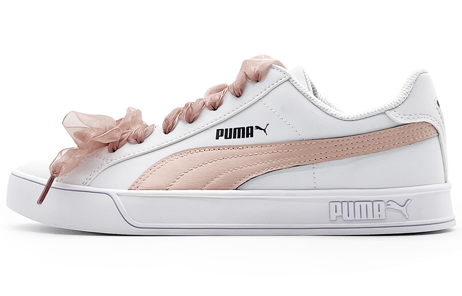 

Кроссовки Puma Smash Vulc Skateboarding Shoes Unisex Low-top White/pink, белый