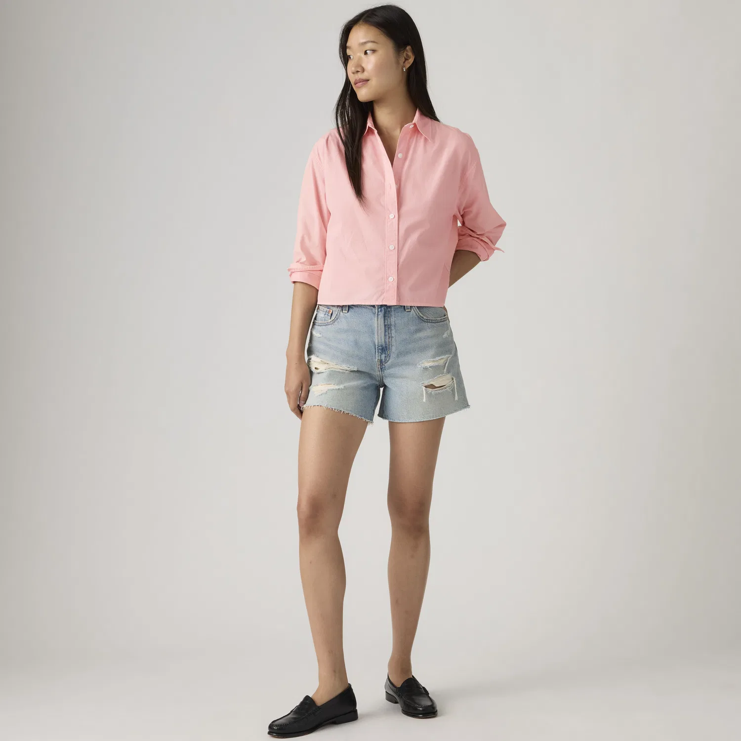 Укороченная рубашка Harlie Garment Dye Levi's, Pink — фото 3