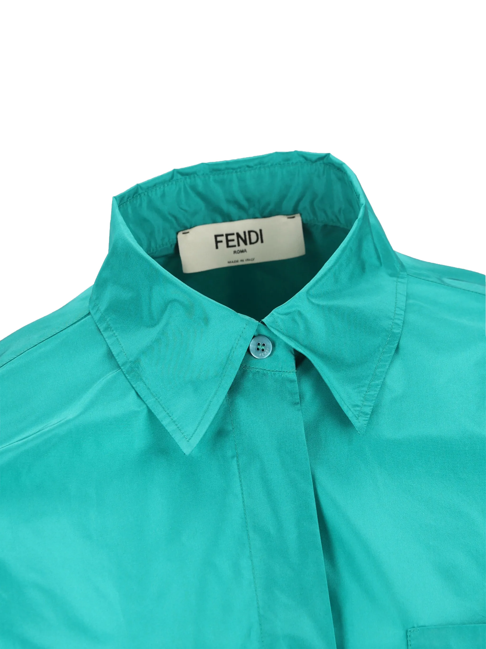 Шелковая рубашка с длинным рукавом Fendi, синий — фото 3