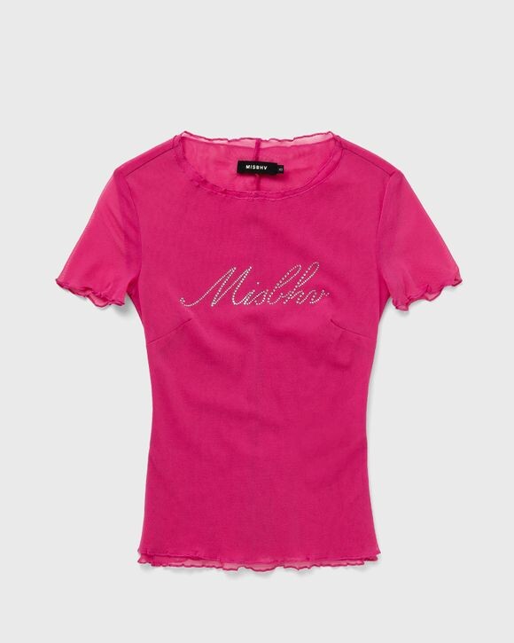 

Топ Misbhv Misbhv Crystal Mesh Baby Tee, розовый