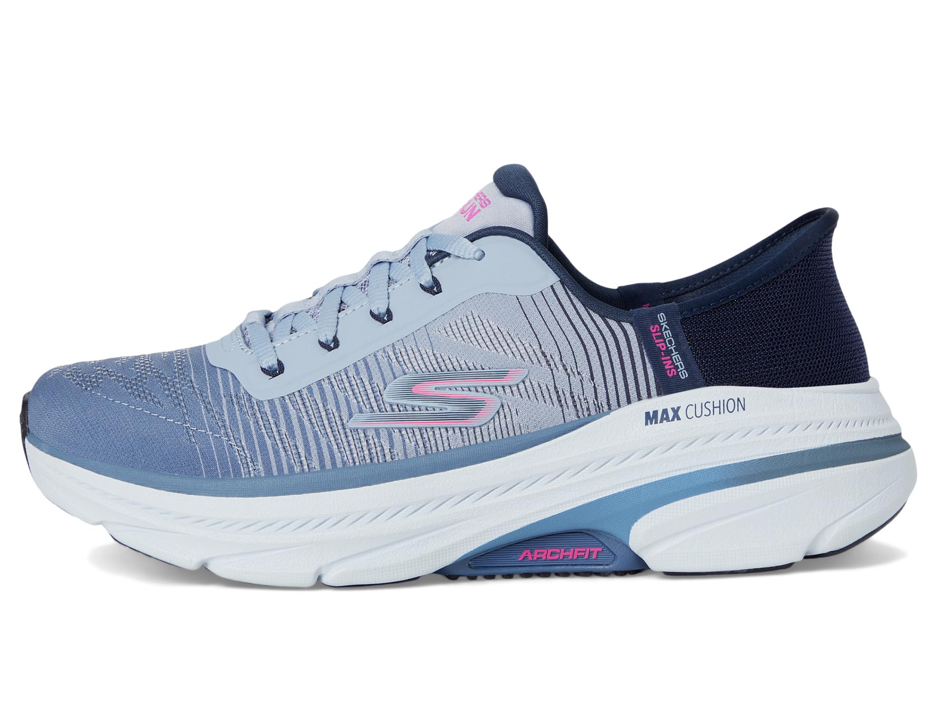 Кроссовки SKECHERS Max Cushioning Arch Fit 2.0 Adelphi Hands Free Slip-Ins, Navy/Pink — фото 4