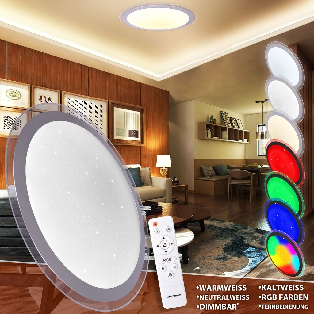 

Светодиодный потолочный светильник GALA-Ci RGB с изменением цвета, макс. 96 Вт. Современный и простой. Maxkomfort GmbH, белый