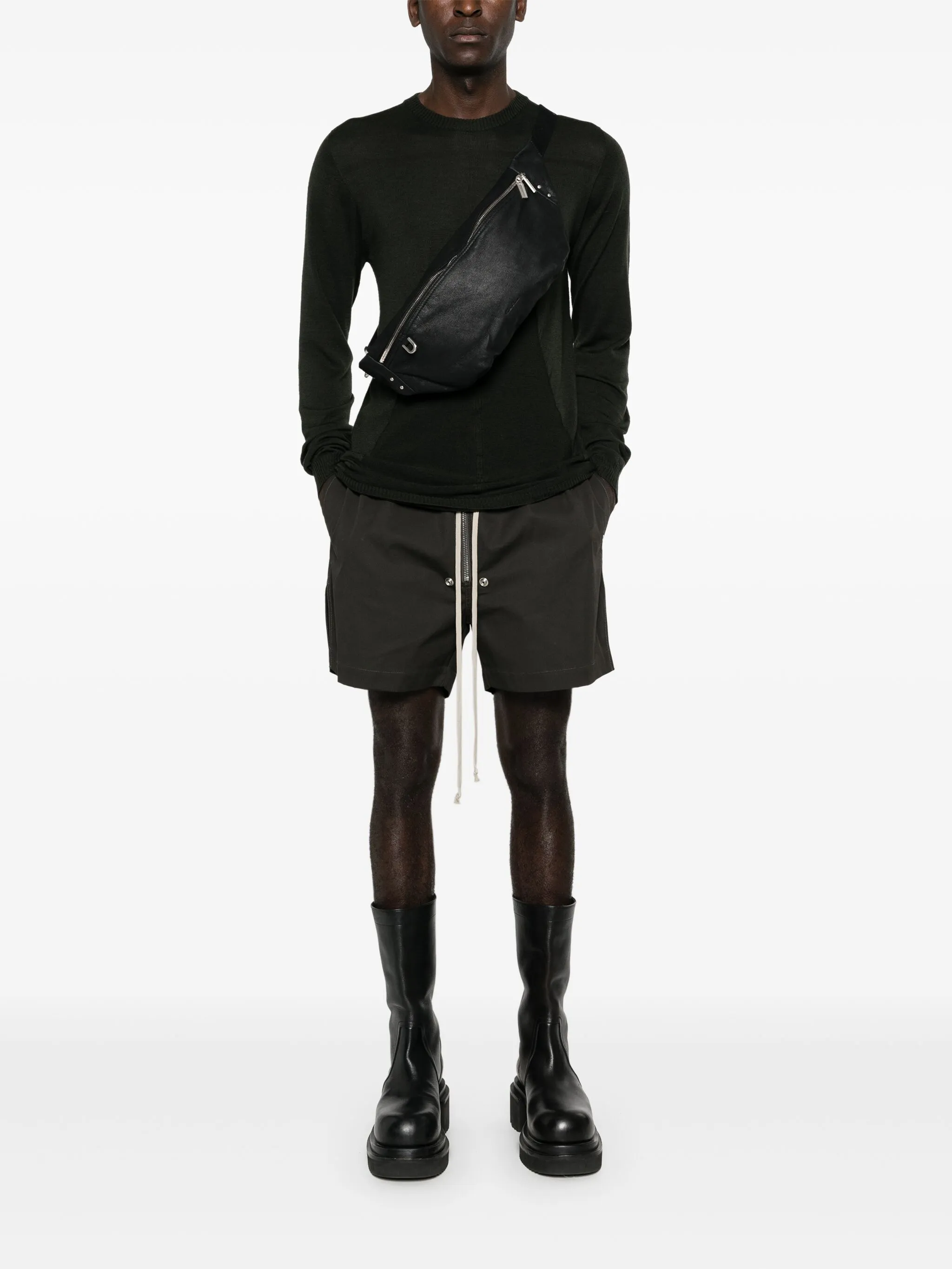 Сумка на плечо с тисненым логотипом Rick Owens, черный — фото 2