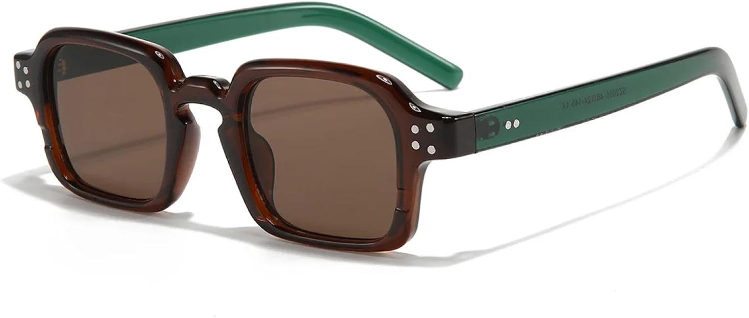 

Популярные солнцезащитные очки для женщин и мужчин, с заклепками, зеленые, панк, синие, солнцезащитные очки с защитой от УФ-излучения UV400, ретро, ​​роскошные очки TKKTLLT, Green